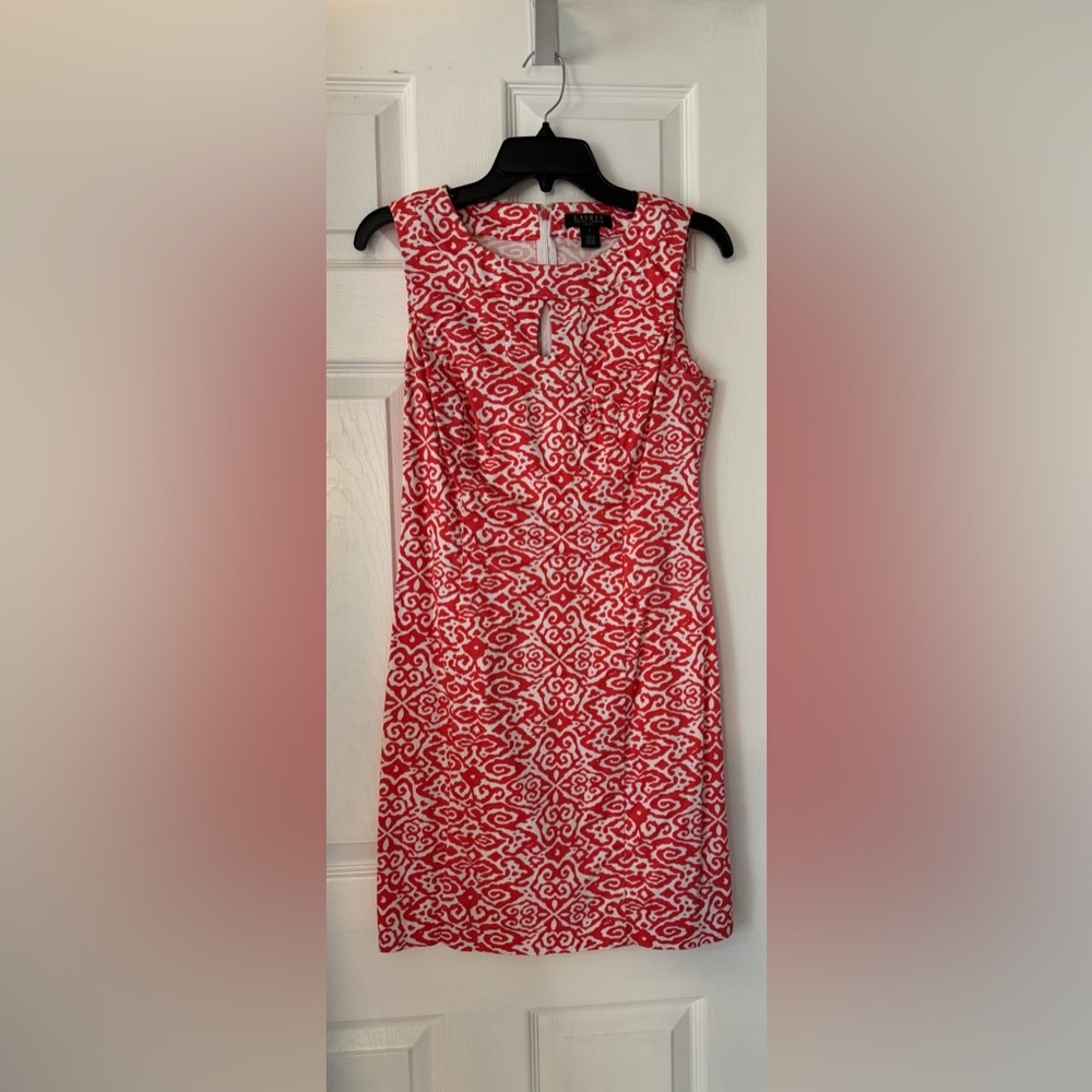 Ralph Lauren Coral and White Mini Dress